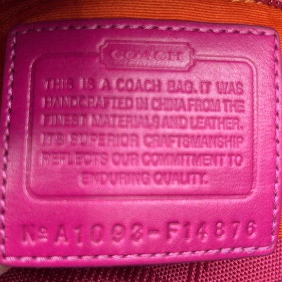 COACH EUC Hot Pink Canvas /Patent Leather Satchel - Picture 7 of 7